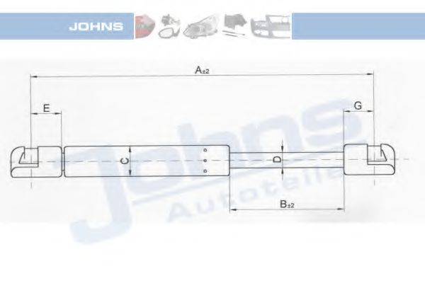 JOHNS 57069591 Газова пружина, кришка багажника