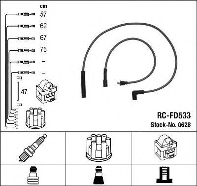 NGK 0628 Комплект дротів запалювання