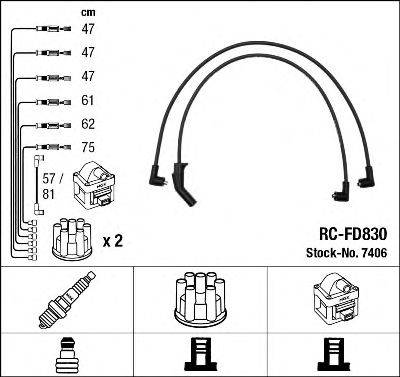 NGK 7406 Комплект дротів запалювання