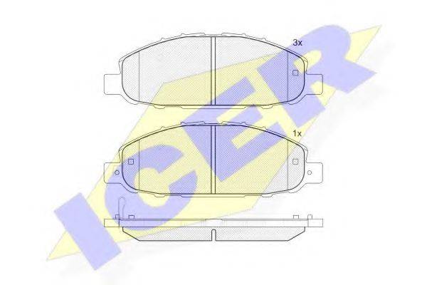ICER 141813 Комплект гальмівних колодок, дискове гальмо