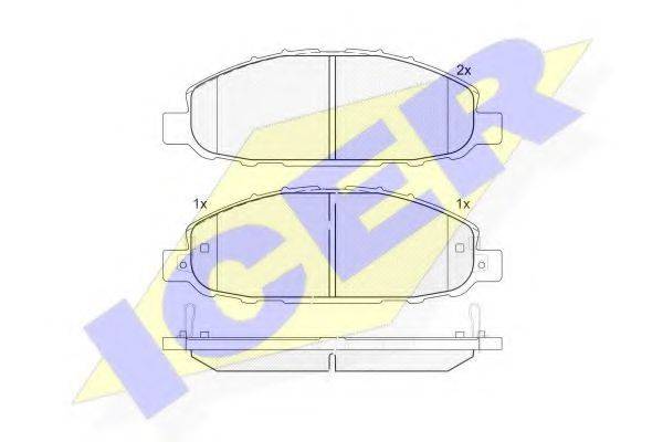 ICER 141813202 Комплект гальмівних колодок, дискове гальмо