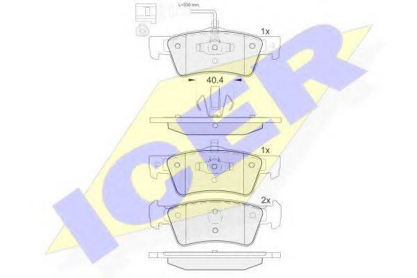 ICER 141816 Комплект гальмівних колодок, дискове гальмо