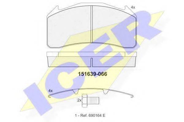 ICER 151639066 Комплект гальмівних колодок, дискове гальмо