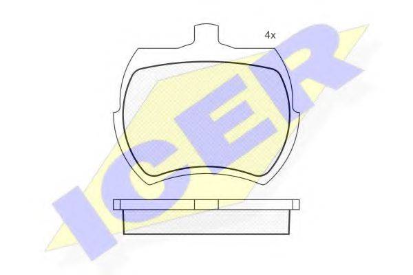 ICER 180002 Комплект гальмівних колодок, дискове гальмо