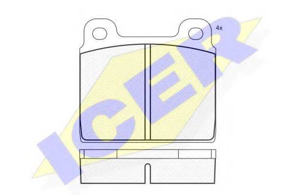 ICER 180011 Комплект гальмівних колодок, дискове гальмо