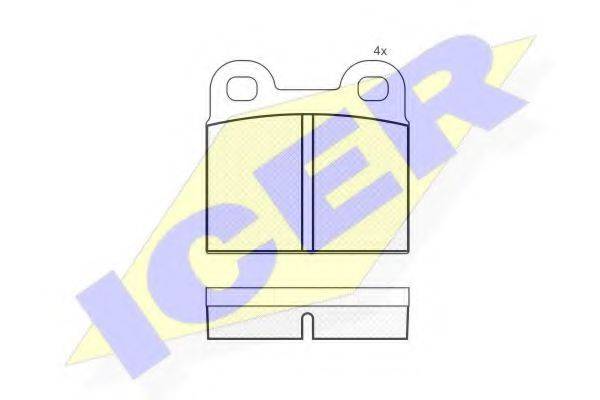 ICER 180038 Комплект гальмівних колодок, дискове гальмо