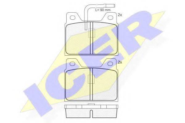 ICER 180127 Комплект гальмівних колодок, дискове гальмо