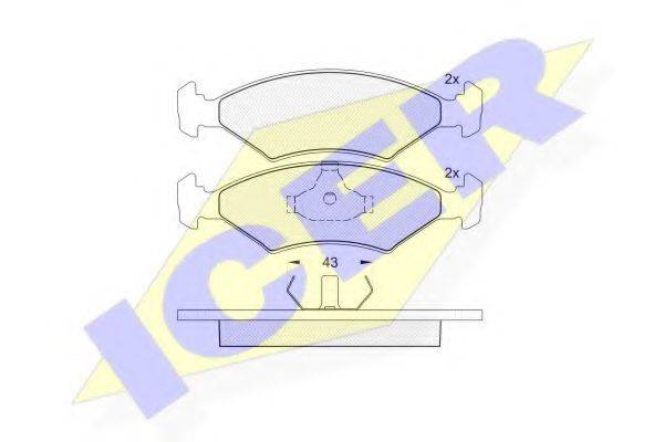ICER 180329 Комплект гальмівних колодок, дискове гальмо