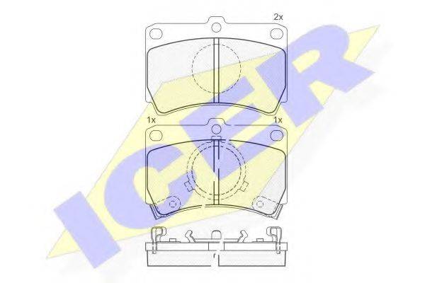 ICER 180611 Комплект гальмівних колодок, дискове гальмо