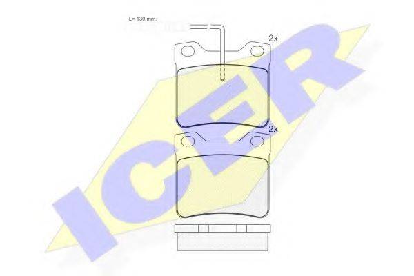ICER 180787 Комплект гальмівних колодок, дискове гальмо