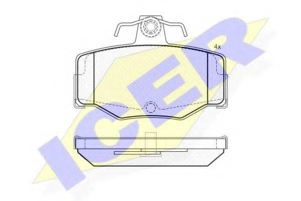 ICER 180804 Комплект гальмівних колодок, дискове гальмо