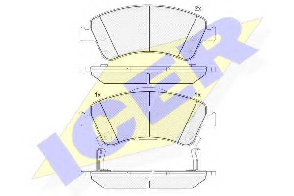 ICER 181871 Комплект гальмівних колодок, дискове гальмо