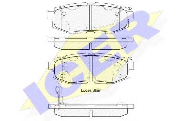 ICER 182088 Комплект гальмівних колодок, дискове гальмо