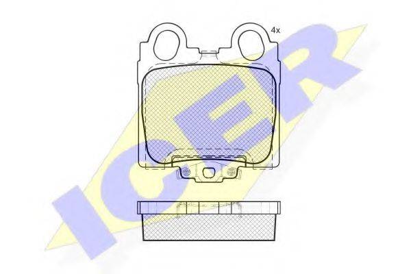 ICER 182208 Комплект гальмівних колодок, дискове гальмо