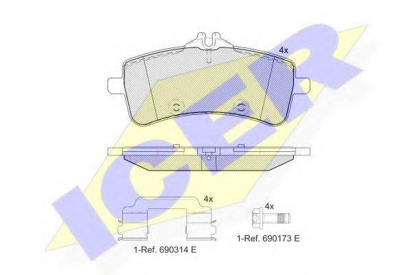 ICER 182218 Комплект гальмівних колодок, дискове гальмо