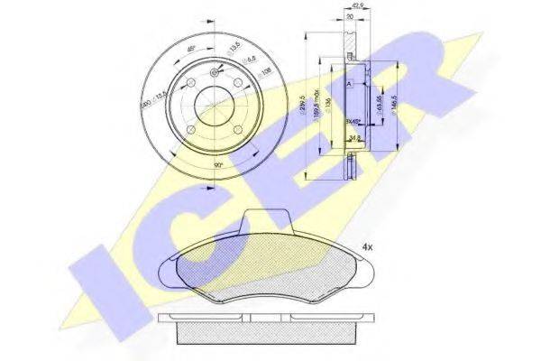 ICER 307901064 Комплект гальм, дисковий гальмівний механізм