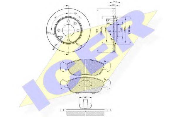 ICER 311214694 Комплект гальм, дисковий гальмівний механізм