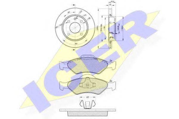 ICER 313441064 Комплект гальм, дисковий гальмівний механізм