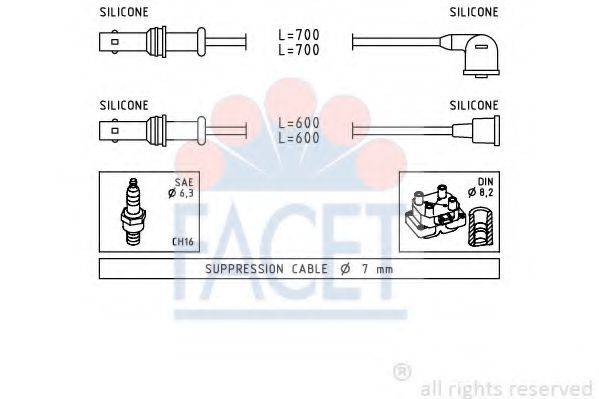 FACET 49835 Комплект дротів запалювання