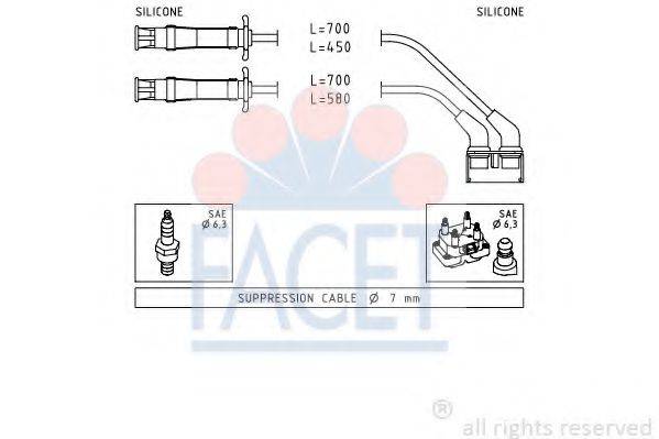 FACET 49446 Комплект дротів запалювання