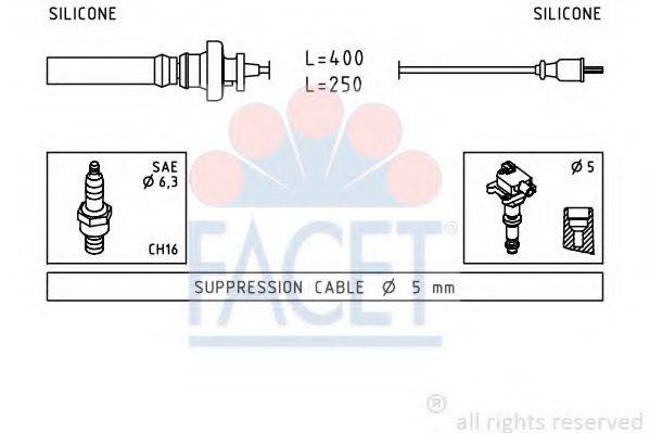 FACET 49883 Комплект дротів запалювання