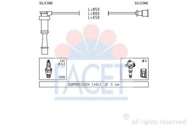 FACET 49845 Комплект дротів запалювання