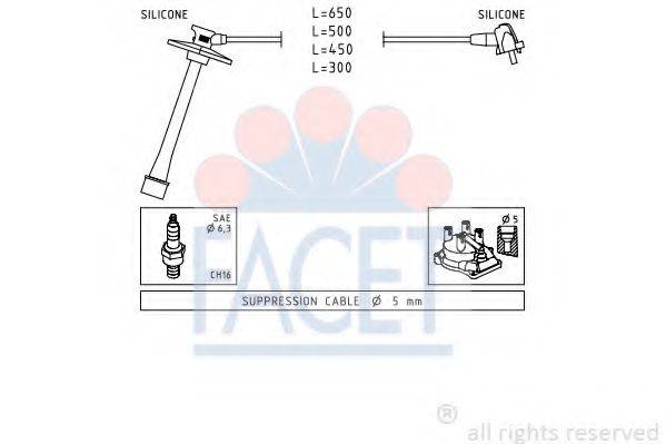 FACET 49793 Комплект дротів запалювання