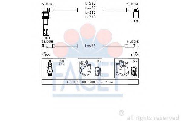 FACET 49580 Комплект дротів запалювання