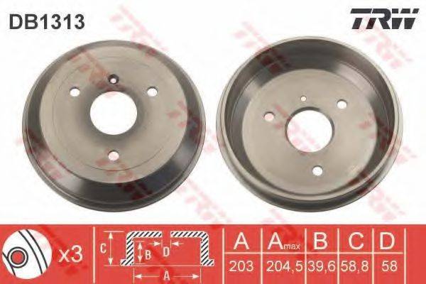 TRW DB1313 Гальмівний барабан