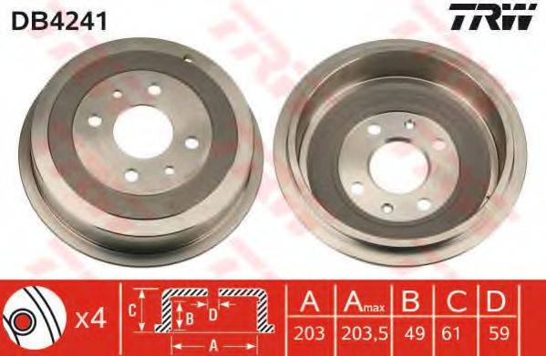 TRW DB4241 Гальмівний барабан