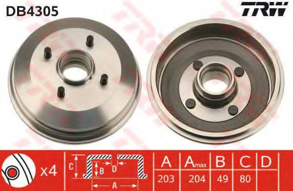 TRW DB4305 Гальмівний барабан