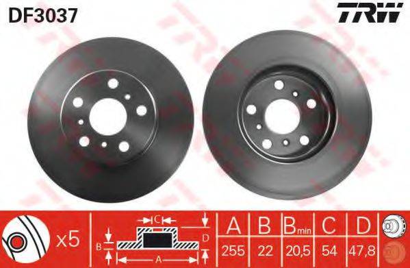 TRW DF3037 гальмівний диск
