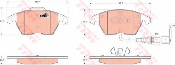 TRW GDB1550 Комплект гальмівних колодок, дискове гальмо