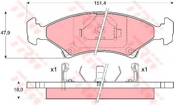 TRW GDB3096 Комплект гальмівних колодок, дискове гальмо