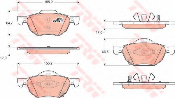 TRW GDB3355 Комплект гальмівних колодок, дискове гальмо