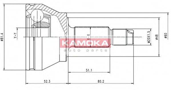 KAMOKA 6512 Шарнірний комплект, приводний вал