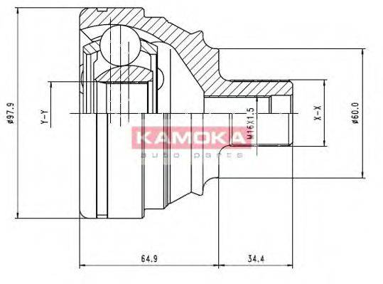 KAMOKA 6738 Шарнірний комплект, приводний вал