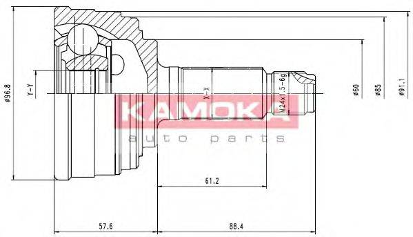 KAMOKA 6360 Шарнірний комплект, приводний вал