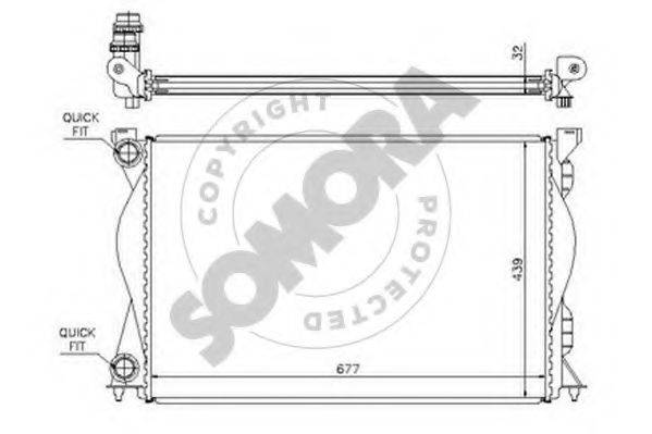 SOMORA 021040 Радіатор, охолодження двигуна