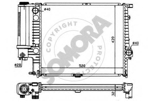 SOMORA 041140 Радіатор, охолодження двигуна