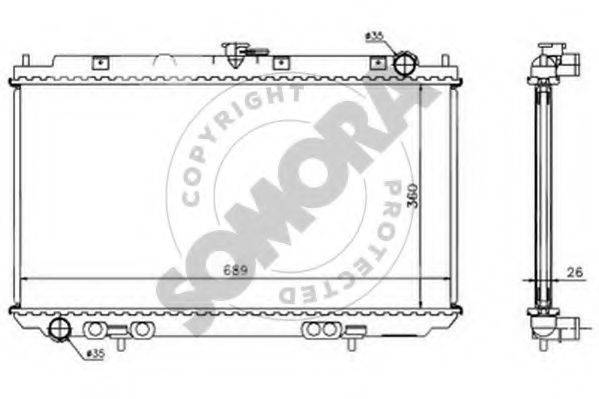 SOMORA 193442 Радіатор, охолодження двигуна