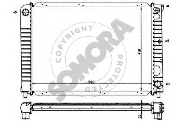 SOMORA 362144 Радіатор, охолодження двигуна