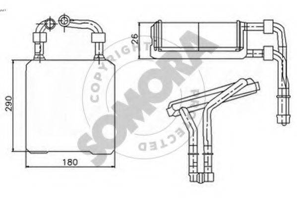SOMORA 170850 Теплообмінник, опалення салону