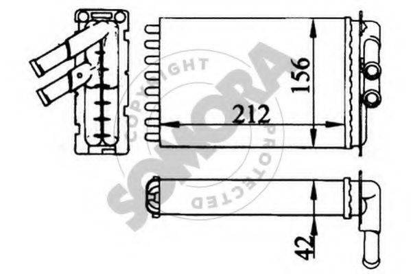 SOMORA 280050 Теплообмінник, опалення салону