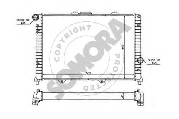 SOMORA 011240D Радіатор, охолодження двигуна