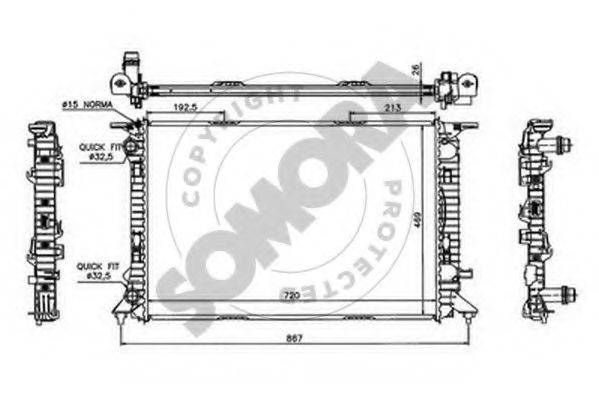 SOMORA 021740 Радіатор, охолодження двигуна