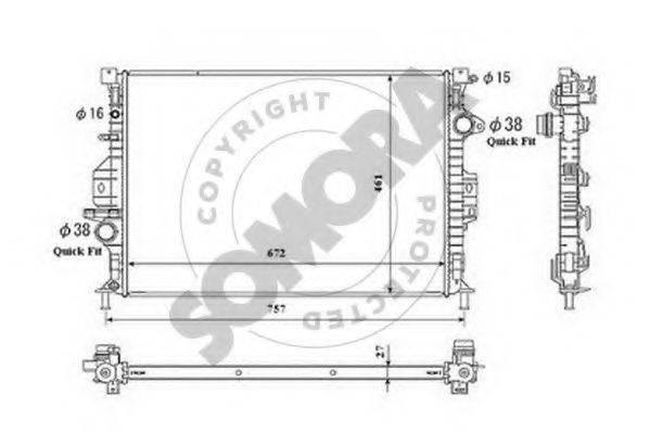 SOMORA 363440 Радіатор, охолодження двигуна