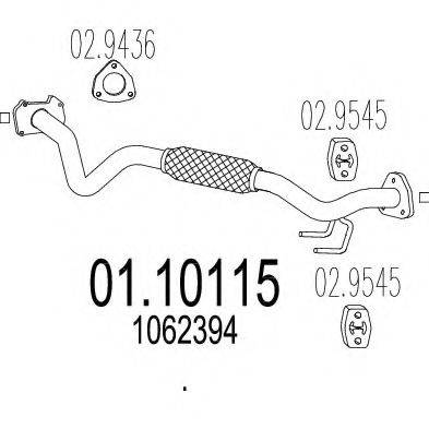 MTS 0110115 Труба вихлопного газу