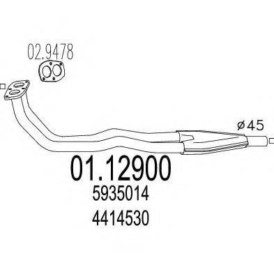 MTS 0112900 Труба вихлопного газу