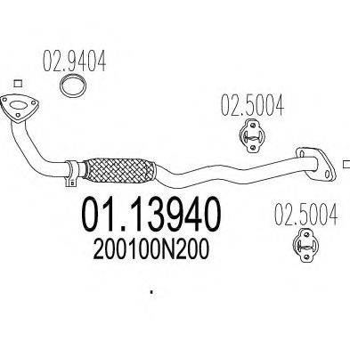 MTS 0113940 Труба вихлопного газу